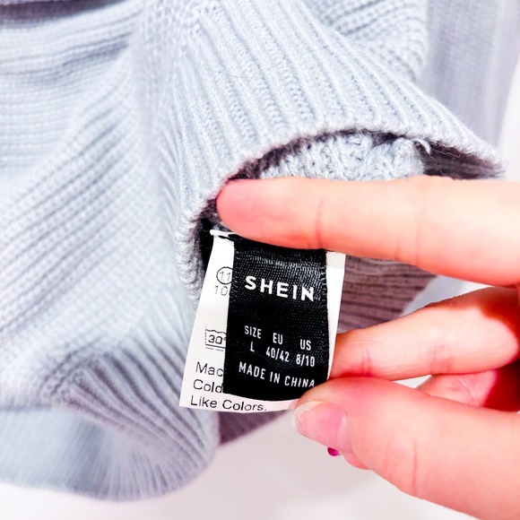 SHEIN Grey open back cross sweater | Cozy casual | Size 8/10 - Picture 4 of 8